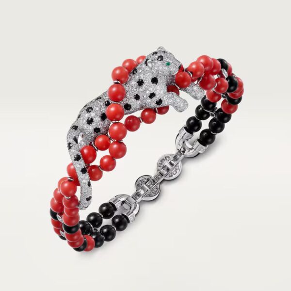 Cartier Panthère de Cartier bracelet, coral, paved - Image 3