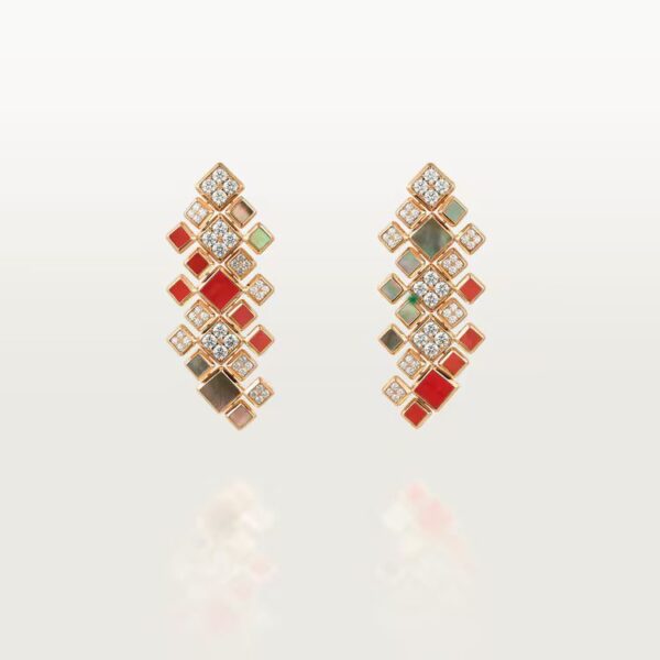 Cartier [Sur]naturel earrings, coral, paved