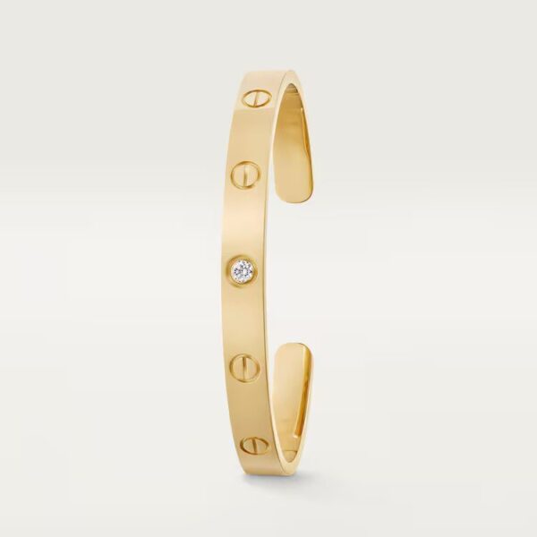 Cartier LOVE cuff, open, classic model, 1 diamond - Image 2