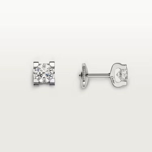 Cartier C de Cartier stud earrings, 2 brilliant-cut diamonds - Image 3