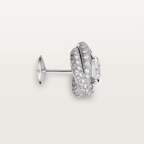 Cartier Trinity Ruban stud earrings, 2 brilliant-cut diamonds, paved - Image 2