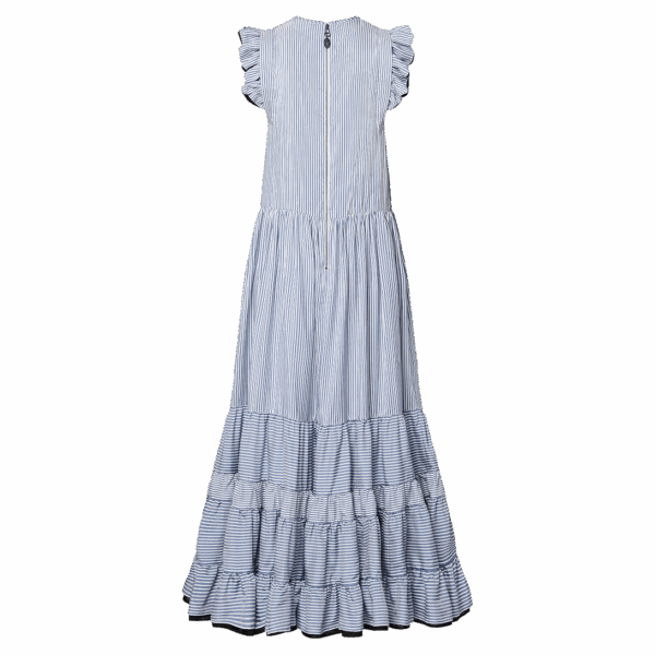 Louis Vuitton Bejeweled Pinstripe Tiered Dress - Image 3