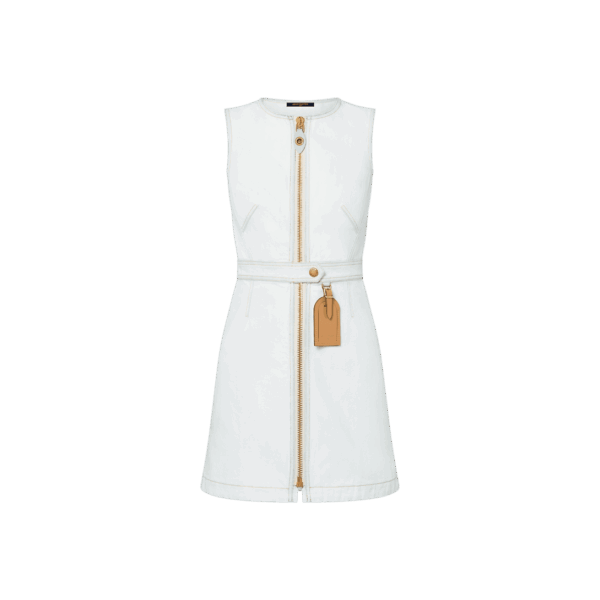 Louis Vuitton Bleached Denim Zip-Up Dress