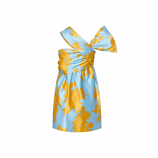 Louis Vuitton Bouquet Print Bow Dress - Image 3