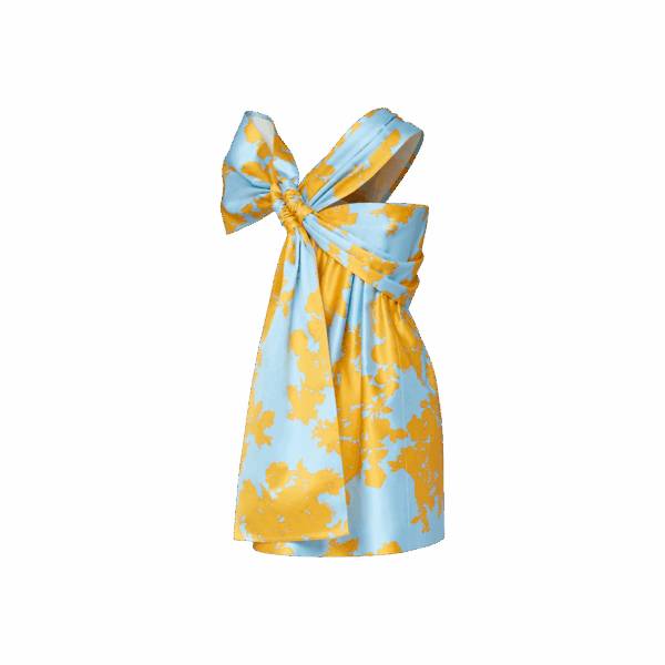 Louis Vuitton Bouquet Print Bow Dress - Image 2