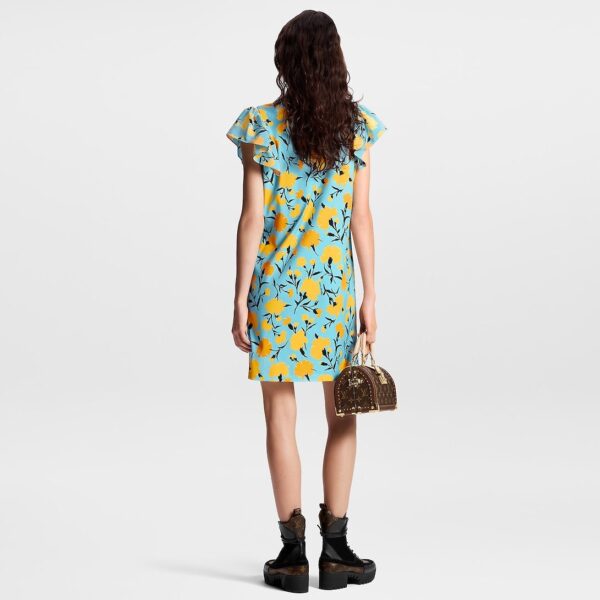 Louis Vuitton Carnation Print Flounce T-Shirt Dress - Image 4