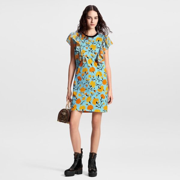 Louis Vuitton Carnation Print Flounce T-Shirt Dress - Image 2