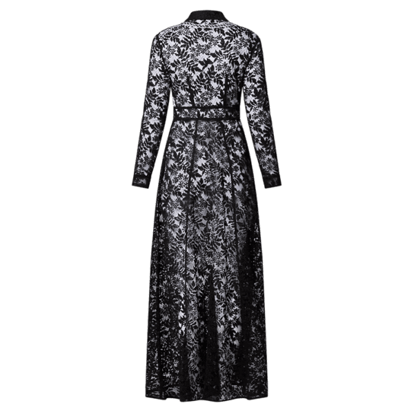 Louis Vuitton Chain Motif Long Lace Shirt Dress - Image 3