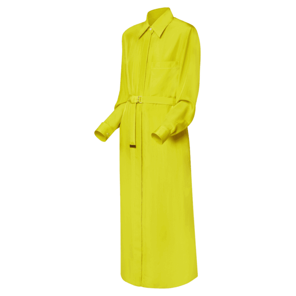Louis Vuitton Chartreuse Silk Shirt Dress - Image 2