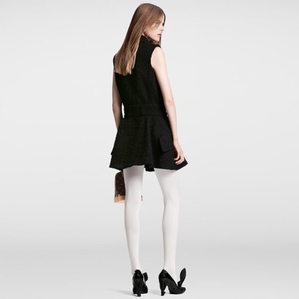 Louis Vuitton Double-Breasted Tweed Mini Dress - Image 4