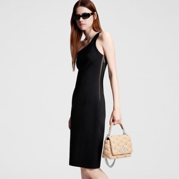 Louis Vuitton Embossed Signature Asymmetrical Dress - Image 2