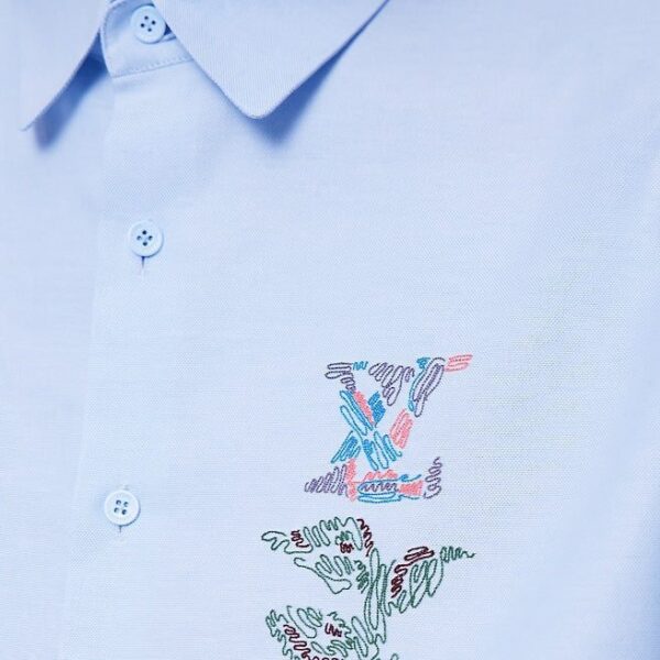 Louis Vuitton  Embroidered Flower Long Sleeve Shirt - Image 3