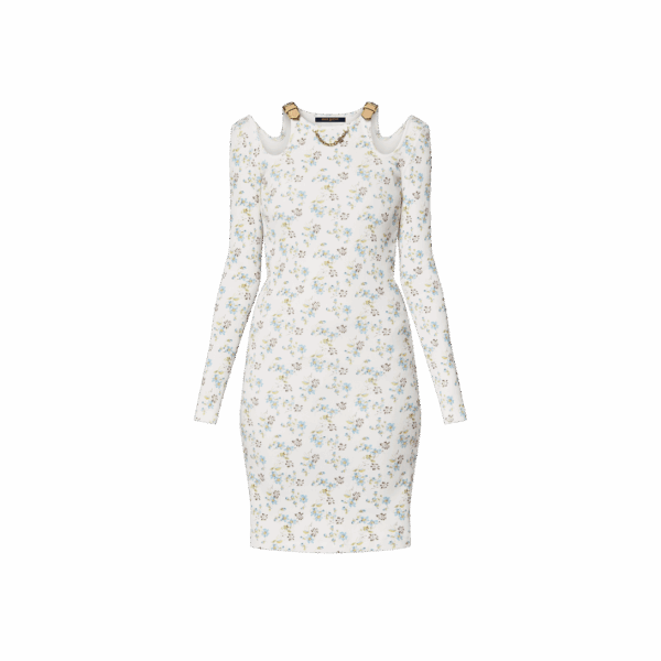 Louis Vuitton Floral Print Eyelet Strap Dress