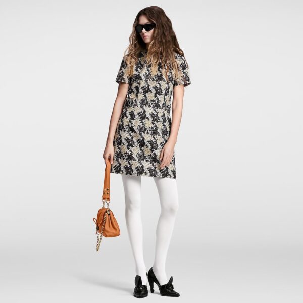 Louis Vuitton Houndstooth Silk Martingale Dress - Image 2