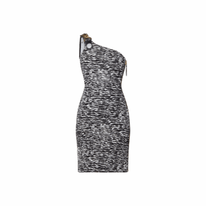 Louis Vuitton Ink Tiger XXL Detail One-Shoulder Dress