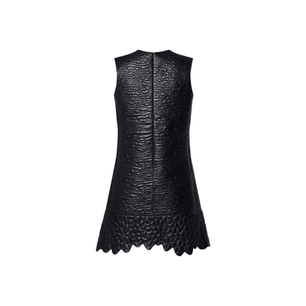 Louis Vuitton Leather Boutis Dress W/ See-through Yoke