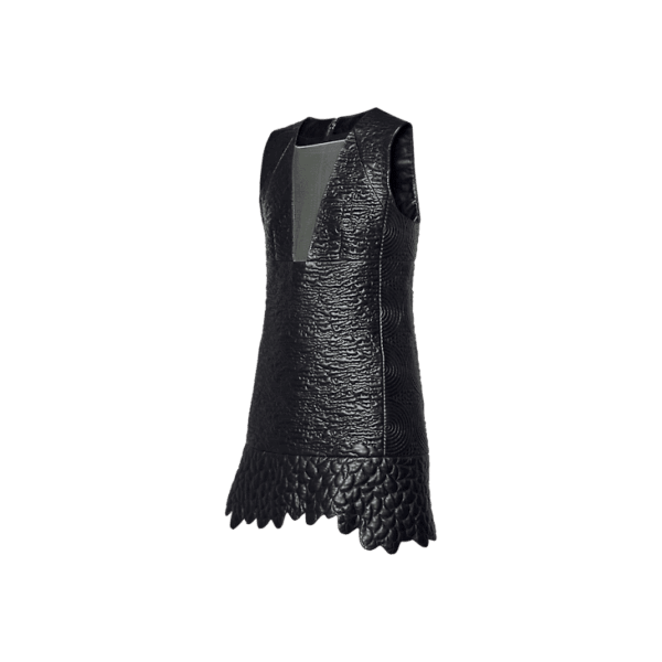Louis Vuitton Leather Boutis Dress W/ See-through Yoke - Image 2