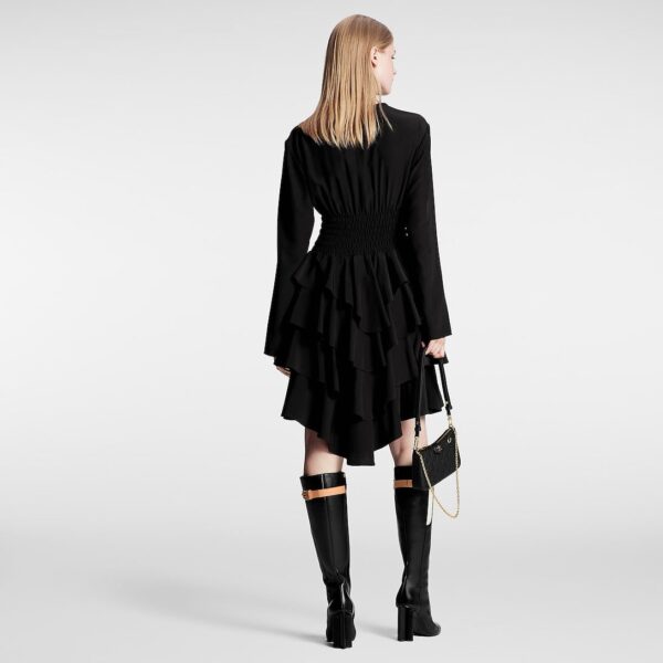 Louis Vuitton Long-Sleeved Tiered Dress - Image 4