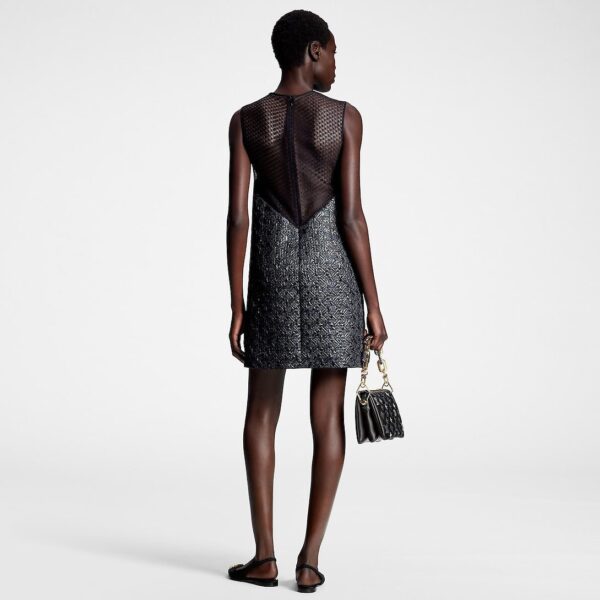 Louis Vuitton Lurex Monogram And Lace Dress - Image 4