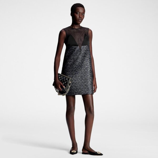 Louis Vuitton Lurex Monogram And Lace Dress - Image 2