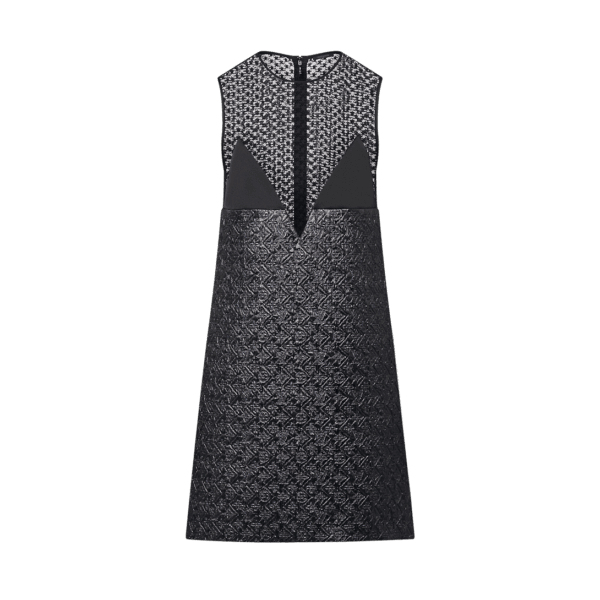 Louis Vuitton Lurex Monogram And Lace Dress