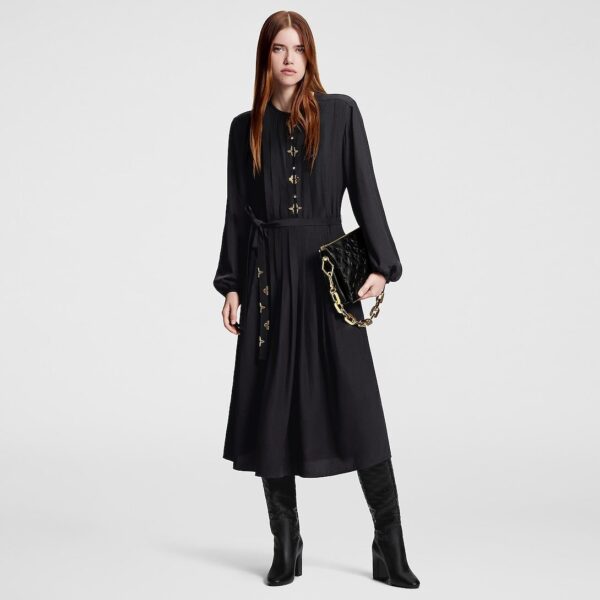 Louis Vuitton Monogram Accent Pleat Dress - Image 4