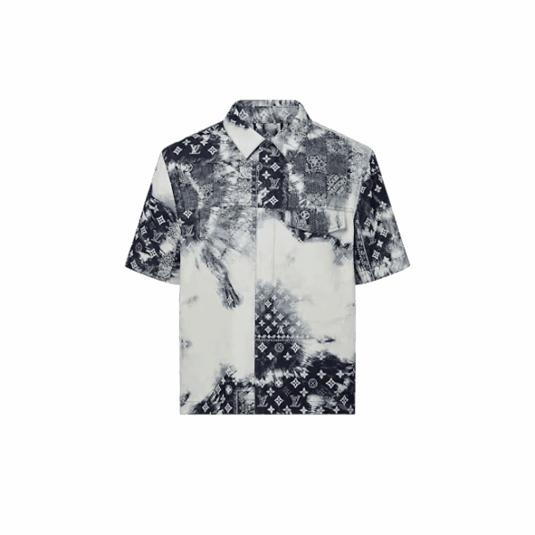 Louis Vuitton   Monogram Bandana Short-Sleeved Denim Shirt