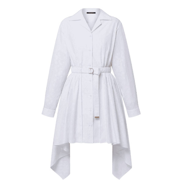 Louis Vuitton Monogram Fil Coupé Belted Shirt Dress