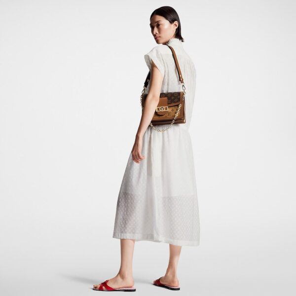 Louis Vuitton Monogram Fil Coupé Lavaliere Collar Dress - Image 3
