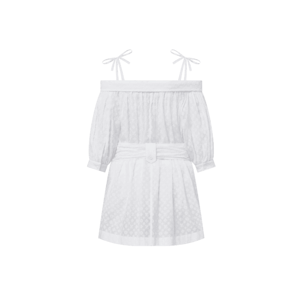 Louis Vuitton Monogram Fil Coupé Off-The-Shoulder Shirt Dress - Image 3