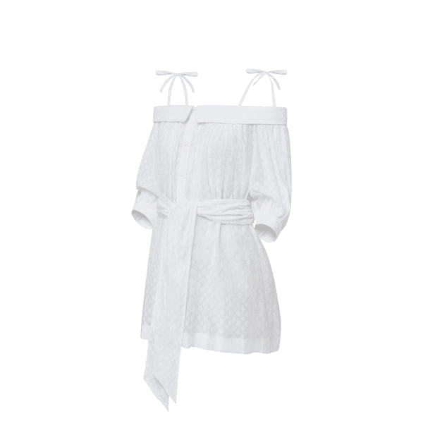 Louis Vuitton Monogram Fil Coupé Off-The-Shoulder Shirt Dress - Image 2