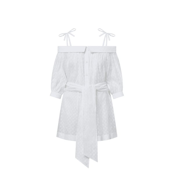Louis Vuitton Monogram Fil Coupé Off-The-Shoulder Shirt Dress