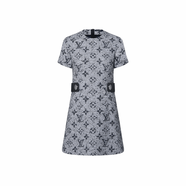 Louis Vuitton Monogram Tweed Martingale Dress