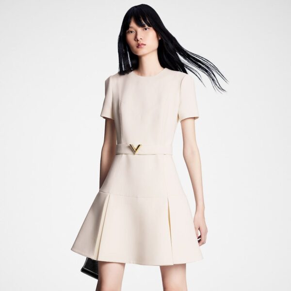 Louis Vuitton Pleated Skater Dress - Image 3