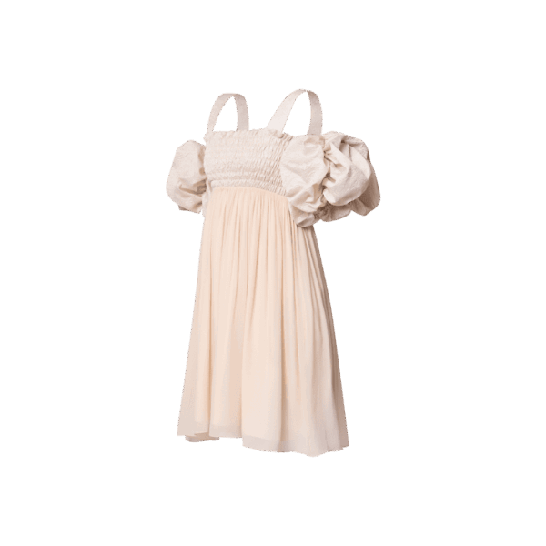 Louis Vuitton Puff Sleeve Smocked Bodice Dress - Image 2
