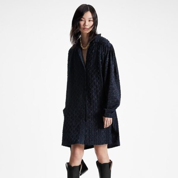 Louis Vuitton Reverse Monogram Fil Coupé Shirt Dress - Image 3
