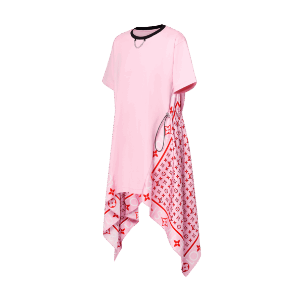 Louis Vuitton Scarf Insert T-Shirt Dress - Image 2