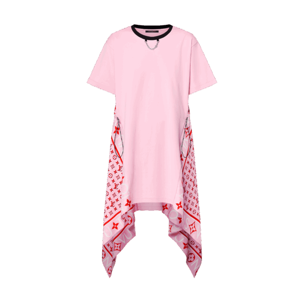 Louis Vuitton Scarf Insert T-Shirt Dress