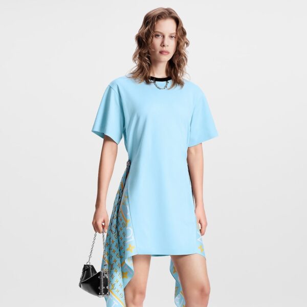 Louis Vuitton Scarf Insert T-Shirt Dress - Image 3