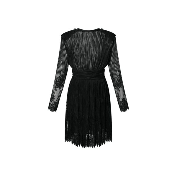 Louis Vuitton Sheer Striped Floral Lace Dress - Image 2