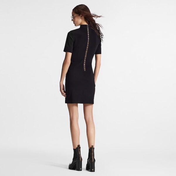 Louis Vuitton Short Sleeved High Neck Fitted Dress - Image 4