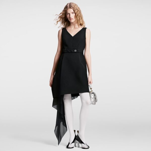 Louis Vuitton Silk Train Belted Dress - Image 2