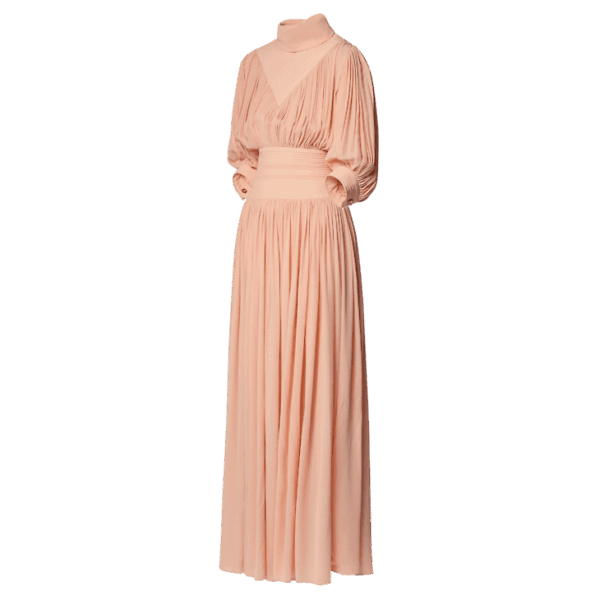 Louis Vuitton Topstitch Detail Gathered Silk Dress - Image 2