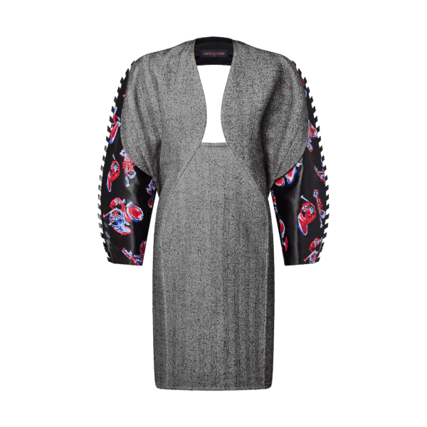 Louis Vuitton Trumpet Print Sleeve Hourglass Dress