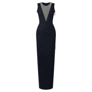 Louis Vuitton Tulle Insert Rhinestone Gown
