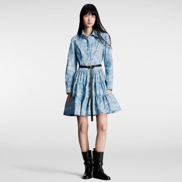 Louis Vuitton Unicorn Print Belted Shirt Dress - Image 3