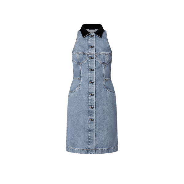Louis Vuitton Velvet Accent Denim Dress