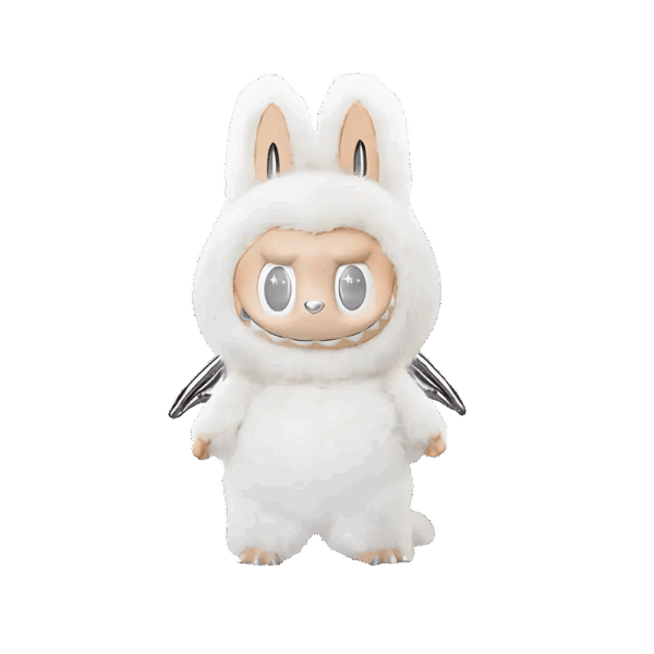 Pop Mart The Monsters Labubu Zimomo Angel in Clouds Figure + Tote Bag