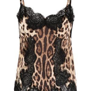 Dolce & Gabbana leopard-print satin camisole top