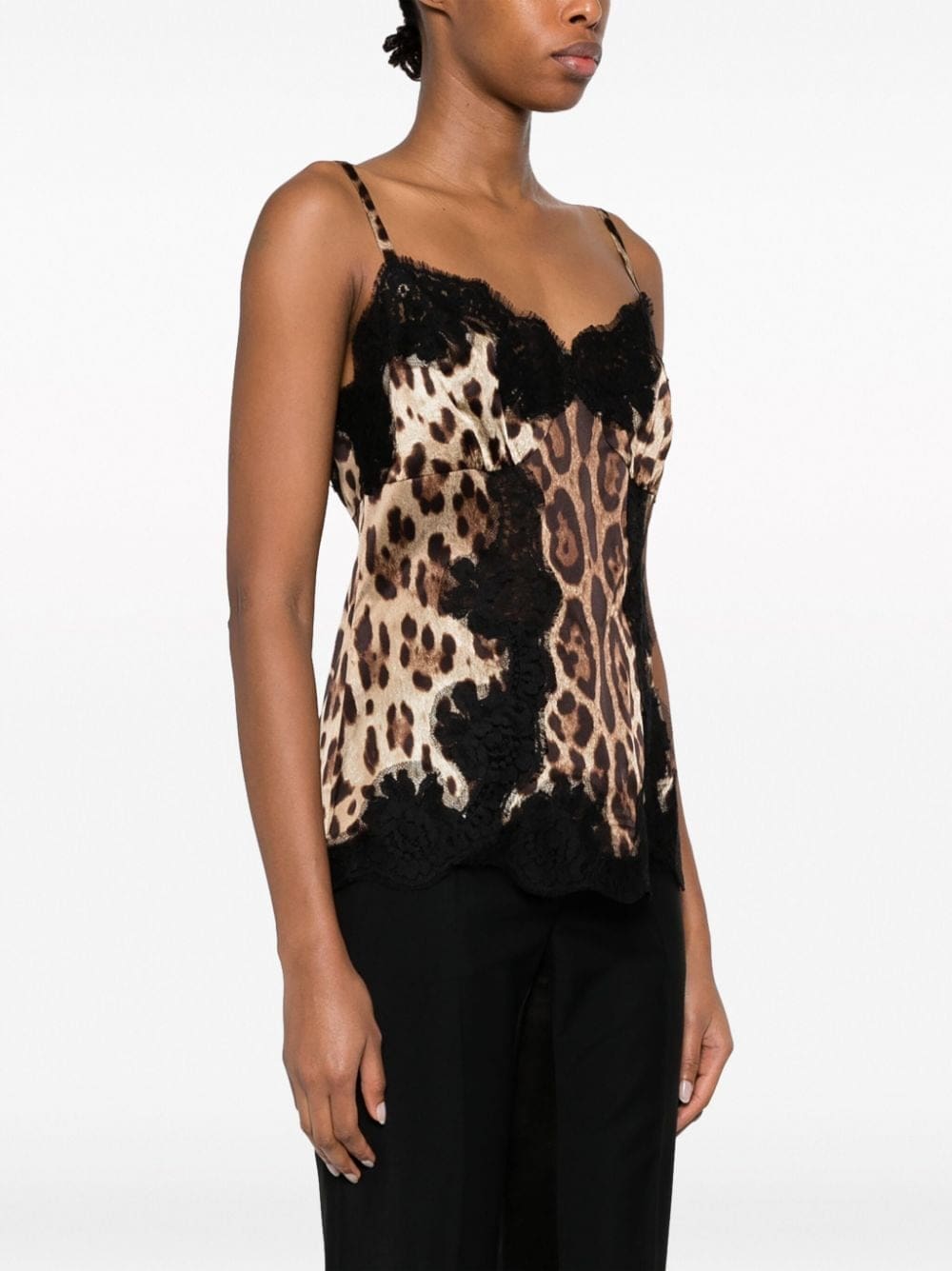 Dolce & Gabbana leopard-print satin camisole top - Image 3